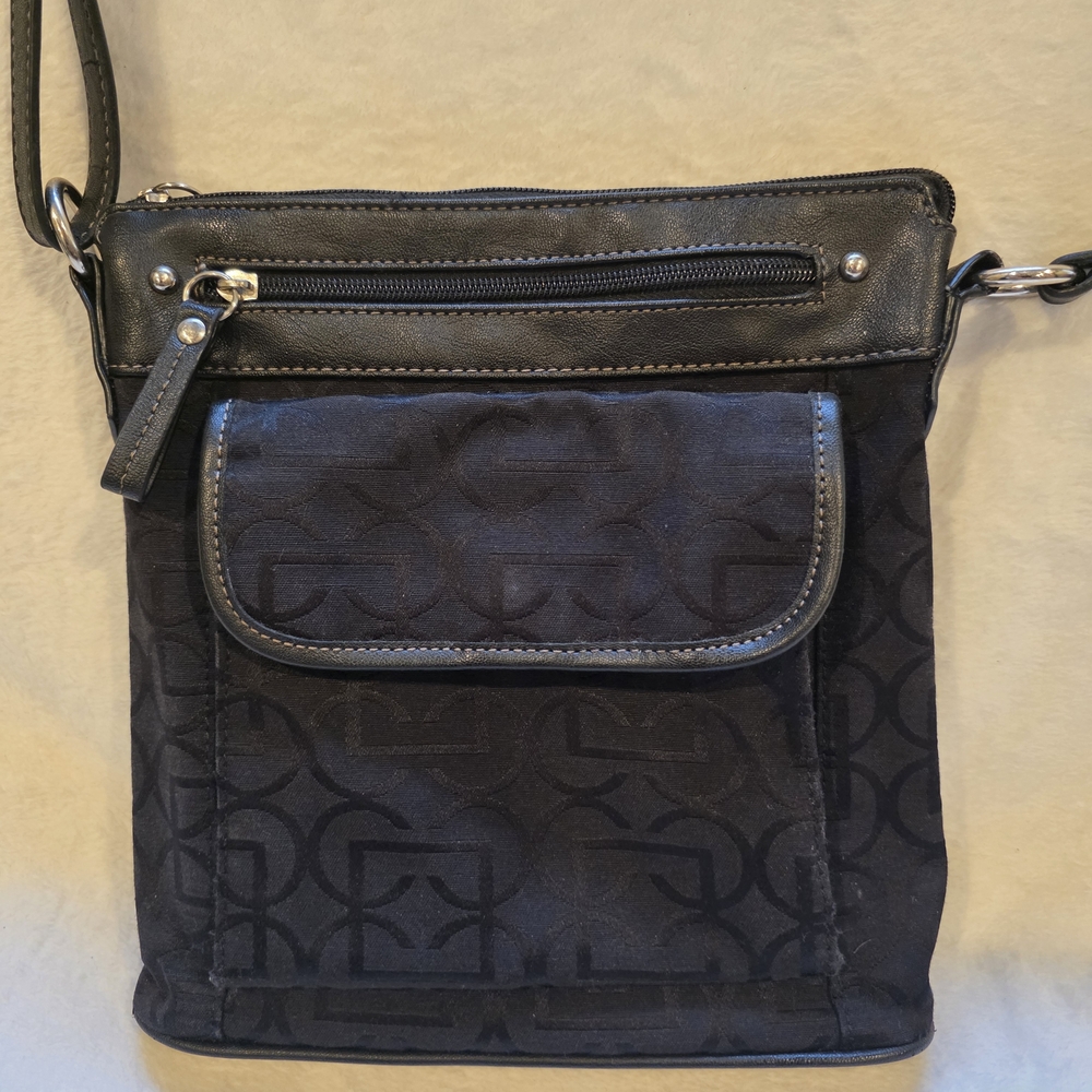 Black Crossbody Bag with Front Pocket